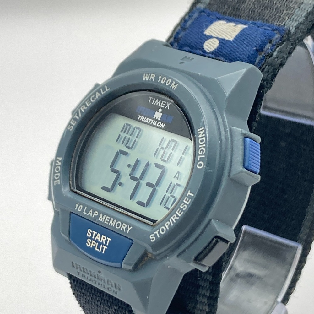 Timex Ironman Men's Watch Digital Gray Blue Indiglo 10 Lap Chrono New Battery - Picture 4 of 16
